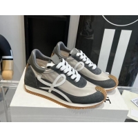 Luxury Loewe Flow Runner Sneakers in PVC and suede Dark Grey 0221068