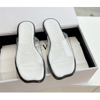 Grade Quality Loewe Campo PVC Flat Slides Sandal with Buckle Strap White 0221083