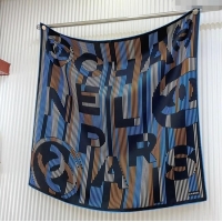 Famous Brand Chanel Silk Sqaure Scarf 90x90cm 051404 Blue 2024