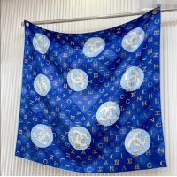 Grade Design Chanel Silk Sqaure Scarf 90x90cm 051407 Blue 2024