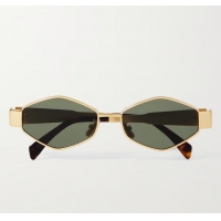 Promotional Celine Eyewear Triomphe Hexagon-frame Sunglasses CE8954 Gold