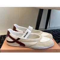 Hot Style Miu Miu Mesh and Suede Ballerinas Sneakers White 1228002