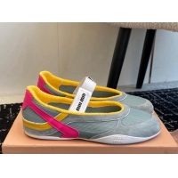 Most Popular Miu Miu Mesh and Suede Ballerinas Sneakers Grey 1228003