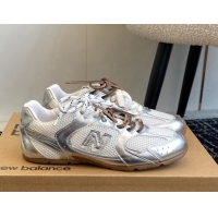 Popular Style New Balance X Miu Miu 530 SL sneakers in patent leather and mesh Silver 1228006