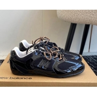 Trendy Design New Balance X Miu Miu 530 SL sneakers in patent leather and mesh Black 1228007