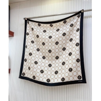 Buy Inexpensive Chanel Silk Square Scarf 90x90cm with Round Print 0619 White 2024