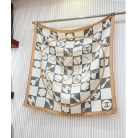 Big Discount Chanel Silk Square Scarf 90x90cm CH071001 White 2024