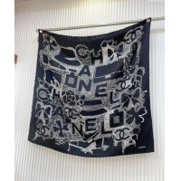 Buy Discount Chanel Silk Square Scarf 90x90cm CH071002 Black 2024