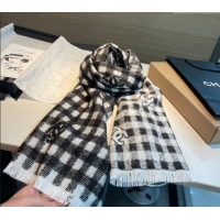 Low Cost Chanel Check Cashmere Wool Long Scarf 60x190cm CH102107 2024