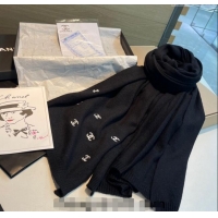 Affordable Price Chanel CC Cashmere Long Scarf 70x190cm CH102107 Black 2024