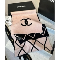 Luxurious Fashion Chanel Chevron Cashmere Long Scarf 30x180cm CH102109 Pink 2024