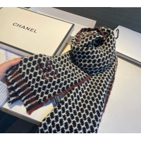 Good Looking Chanel Cashmere Long Scarf 30x190cm CH102110 Black 2024