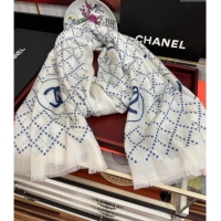 Buy Inexpensive Chanel Cashmere Long Scarf 100x200 CH102114 White 2024