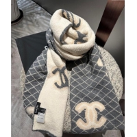 Traditional Specials Chanel CC Knit Cashmere Long Scarf 35x180cm CH102116 Grey 2024