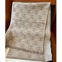 Traditional Discount Chanel Wool Cashmere Long Scarf 35x185cm 1128 Beige Grey 2024