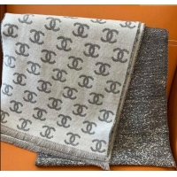 Good Product Chanel Wool Cashmere Long Scarf 35x185cm 1128 Light Grey 2024