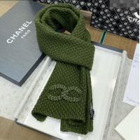 Luxurious Chanel Cashmere Cashmere Scarf CH011005 Green 2025 Top Quality