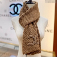 New Design Chanel Cashmere Cashmere Scarf CH011008 Brown 2025 Top Quality