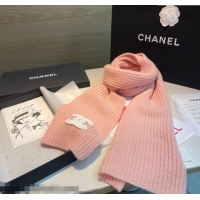 Best Grade Chanel Cashmere Knit Long Scarf 30x180cm 0115 Pink 2025