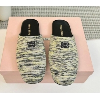 Most Popular Miu Miu Knit Flat Mules Beige 0224057