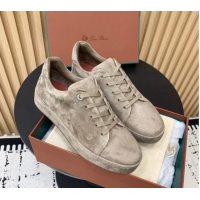 Grade Quality Loro Piana Nuages Low top Sneakers in Suede Khaki 1113077