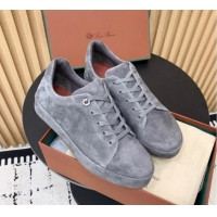 Sophisticated Loro Piana Nuages Low top Sneakers in Suede Grey 1113079