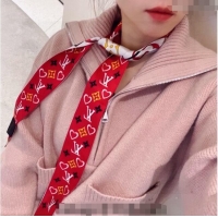 Unique Grade Louis Vuitton Love Silk Bandeau Scarf 040701 Red 2024