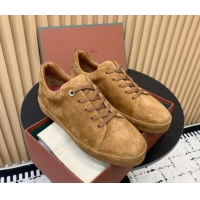 Good Quality Loro Piana Nuages Low top Sneakers in Suede Caramel Brown 1113082