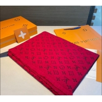 Shop Promotional Louis Vuitton Monogram Cashmere Long Scarf 40x180cm 0912 Red 2024