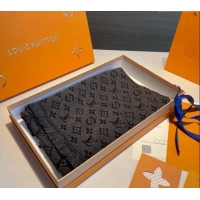 Famous Brand Louis Vuitton Monogram Cashmere Long Scarf 40x180cm 0912 Grey 2024