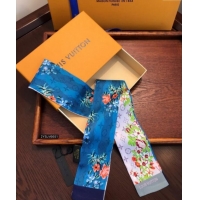 Top Quality Louis Vuitton Flora Silk Bandeau Scarf 091302 Blue 2024