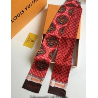 Top Design Louis Vuitton Anima Silk Bandeau Scarf 6x120cm 3026 Red 2024