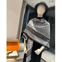 Cheapest Louis Vuitton Silk Wool Shawl 140cm LV102103 Grey 2024