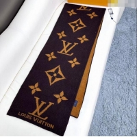 Pretty Style Louis Vuitton Cashmere Scarf LV112502 Brown 2024