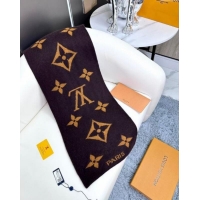 Pretty Style Louis Vuitton Cashmere Scarf LV112502 Brown 2024