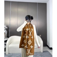 Shop Inexpensive Louis Vuitton Cashmere Scarf LV112504 Light Brown 2024