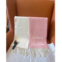 Pretty Style Louis Vuitton Wool & Alpaca Long Scarf LV112506 Pink 2024 Top Quality