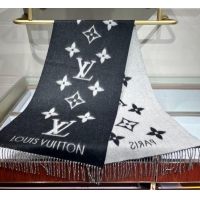 Grade Quality Louis Vuitton Reykjavik Cashmere Long Scarf 45x180cm 1128 Black 2024