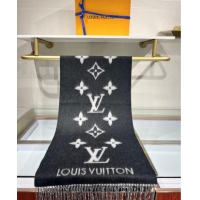 Grade Quality Louis Vuitton Reykjavik Cashmere Long Scarf 45x180cm 1128 Black 2024