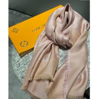 New Fashion Louis Vuitton Classic Monogram Shawl Scarf 140cm 1128 Pink/Gold 2024