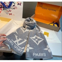 Cheapest Louis Vuitton Cashmere Knit Long Scarf 32x180cm 0115 Grey 2025