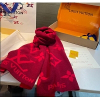 Top Grade Louis Vuitton Cashmere Knit Long Scarf 32x180cm 0115 Red 2025