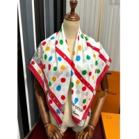 Best Price Louis Vuitton Silk Sqaure Scarf 90x90cm LV030431 Red/White 2025