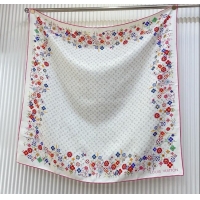 Buy Discount Louis Vuitton Silk Sqaure Scarf 90x90cm LV030434 White 2025