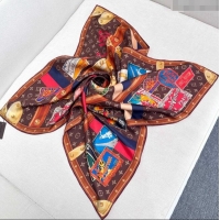 Good Product Louis Vuitton Silk Sqaure Scarf 90x90cm LV030436 Brown 2025