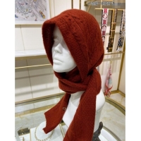 Grade Design Loro Piana Cashmere Knit Scarf and Hat One Piece LP3036 Red 2024