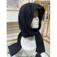 Top Design Loro Piana Cashmere Knit Scarf and Hat One Piece LP3036 Dark Grey 2024