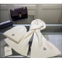 Good Product Moncler Knit Hat and Scarf Set M0913 White 2024