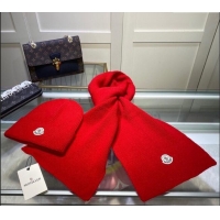 Fashion Discount Moncler Knit Hat and Scarf Set M0913 Red 2024