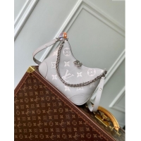 Luxury Cheap Louis Vuitton Boulogne Bag in Embossed Grained Cowhide Leather M14211 Gray 2025